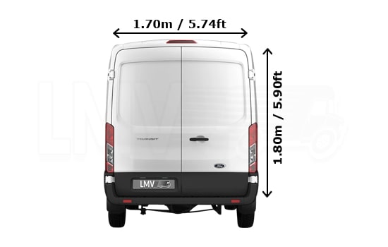 Large Van with Mover in London - Back View Dimension