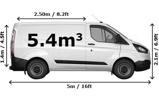 Medium Van with Mover in London - Side View Dimension